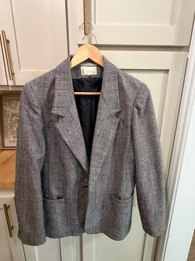 Women's Gray Glen Plaid Tailored Blazer